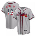 Atlanta Braves #13 Ronald Acuna Jr Player Gray Tomch USA 250 Fourth Of July Limited Home Game Stitched Jerseys