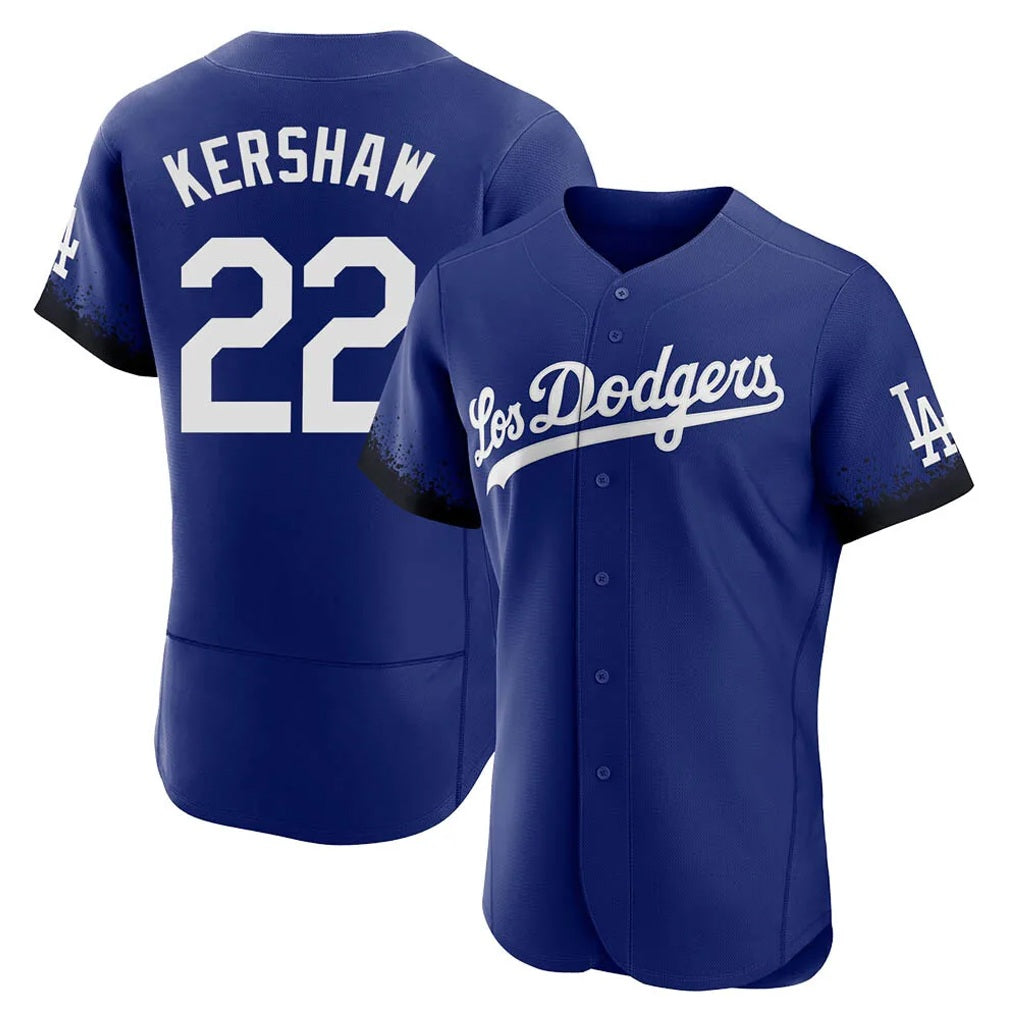 Los Angeles Dodgers #22 Clayton Kershaw Player Royal Tomch City Connect Elite Home Stitched Jerseys