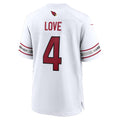 A.Cardinals #4 Jeremiyah Love White Tomch Game Player Jersey