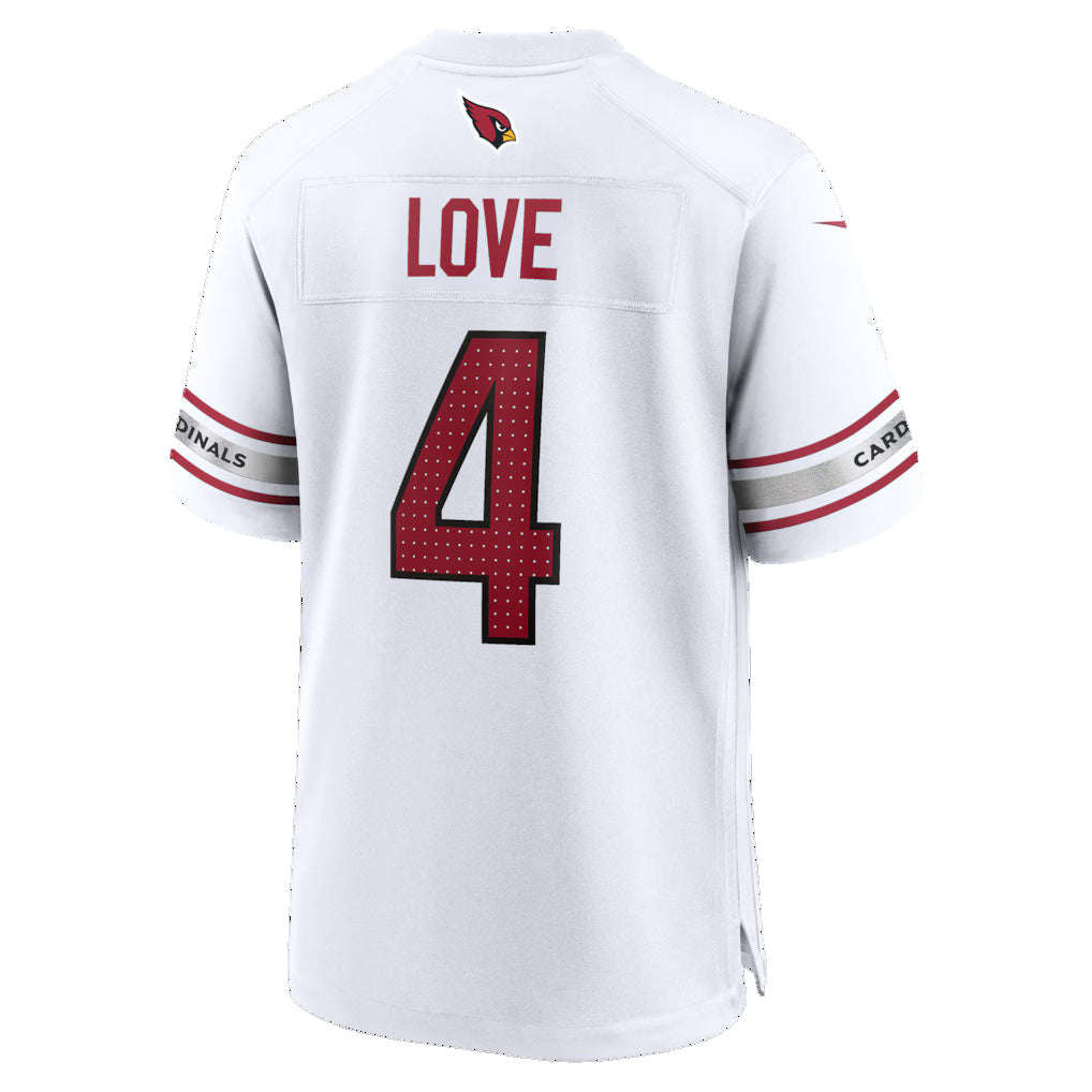 A.Cardinals #4 Jeremiyah Love White Tomch Game Player Jersey