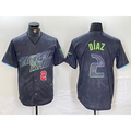 Tampa Bay Rays #2 Yandy Diaz Number Charcoal Tomch 2024 City Connect Limited Stitched Jerseys