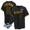 Los Angeles Dodgers #5 Freddie Freeman Player Black Gold Tomch World Series Limited Home Stitched Jerseys
