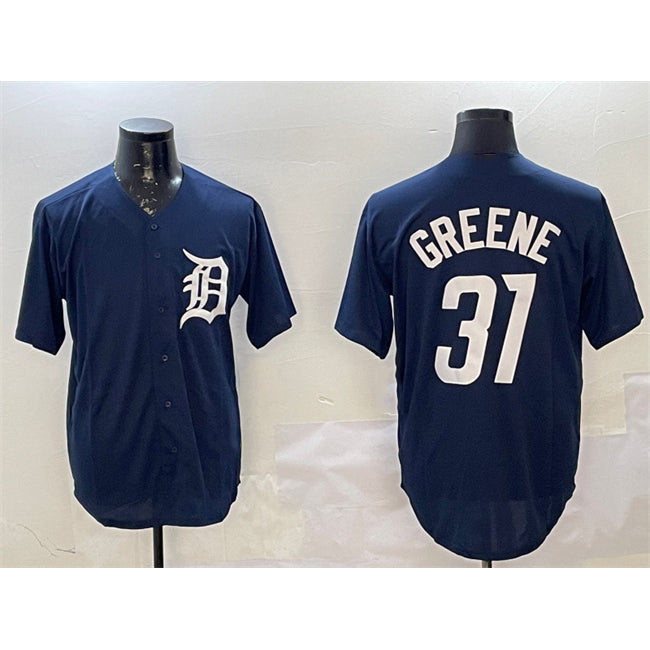 Detroit Tigers #31 Riley Greene Navy Thaam Cool Base Stitched Jersey