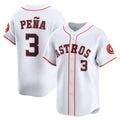 Houston Astros #3 Jeremy Pe?a White Thaam Home Limited Player Jersey