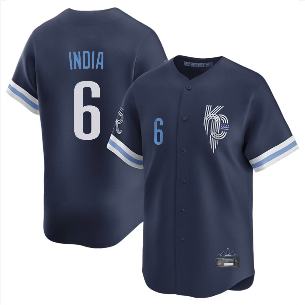 Kansas City Royals #6 Jonathan India Player Navy Tomch City Connect Limited Home Stitched Jerseys
