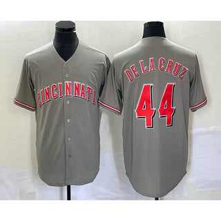 Cincinnati Reds #44 Elly De La Cruz Grey Thaam Cool Base Stitched Jersey 2
