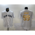New York Yankees #99 Aaron Judge White Tomch Pinstripe Fashion Cool Base Jersey 2