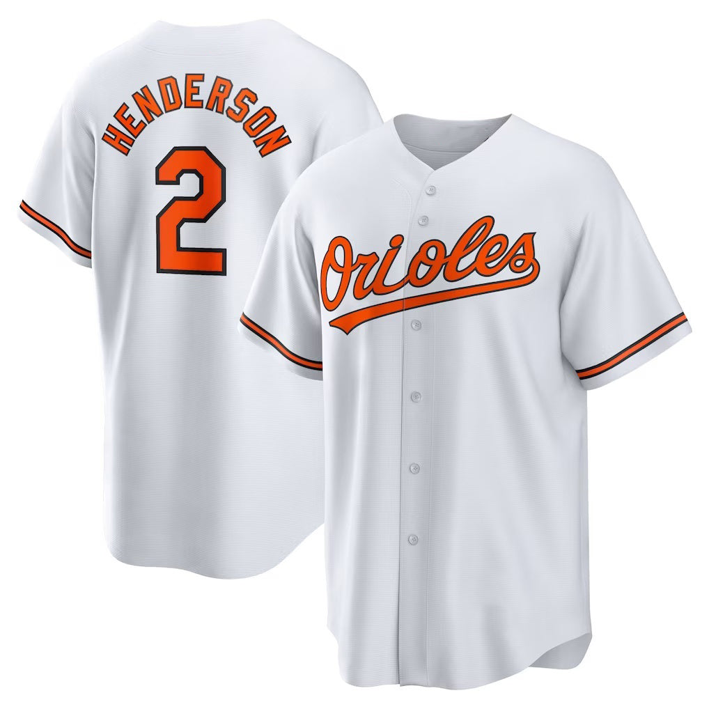 Baltimore Orioles #2 Gunnar Henderson White Thaam Home Replica Player Jersey
