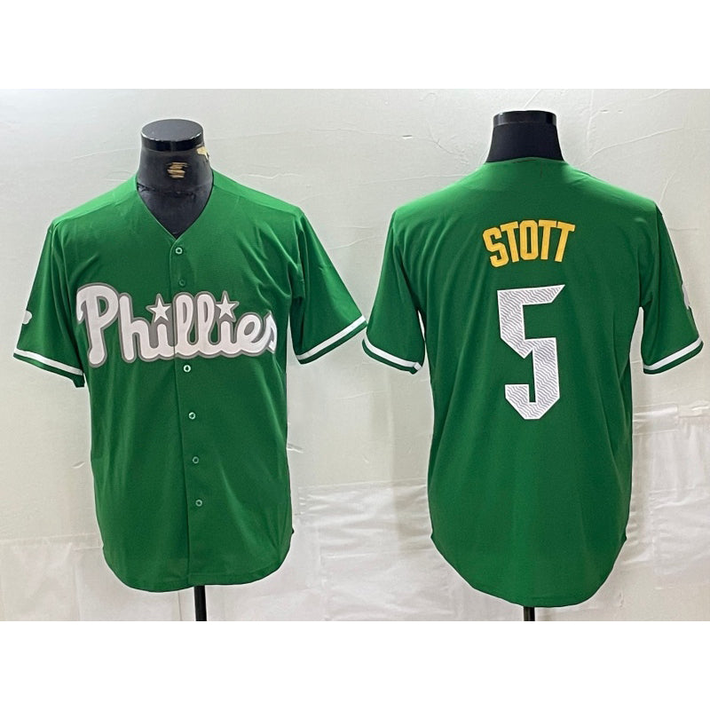 Philadelphia Phillies #5 Bryson Stott Green Tomch 2024 City Connect Stitched Jersey