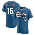 Milwaukee Brewers #16 Blake Perkins Player Blue Tomch 2026 City Connect Home Limited Elite Stitched Jerseys