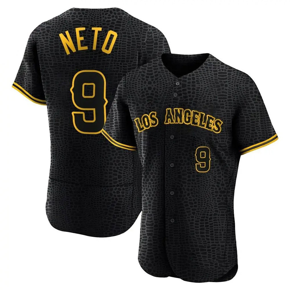 Los Angeles Angels #9 Zach Neto Player Black Tomch Snake Skin City Limited Elite Home Stitched Jerseys