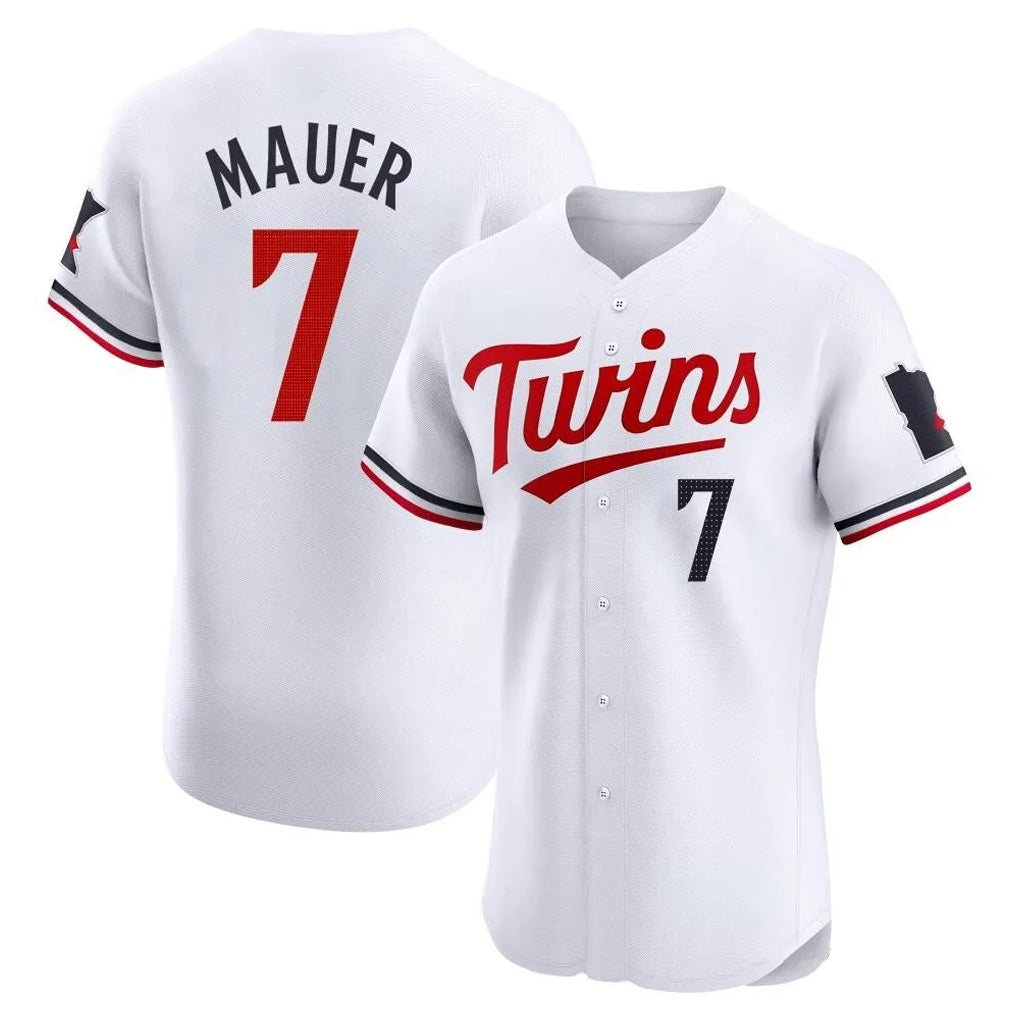 Minnesota Twins #7 Joe Mauer Player White TomchHome Limited Elite Stitched Jerseys