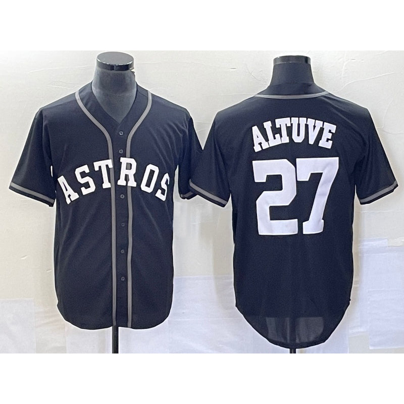Houston Astros #27 Jose Altuve Black Thaam Cool Base Stitched Jersey