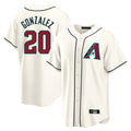 Arizona Diamondbacks #20 Luis Gonzalez Player Cream Tomch Home Game Stitched Jerseys
