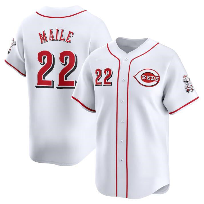 Cincinnati Reds #22 Luke Maile White Tomch Home Limited Stitched Jersey