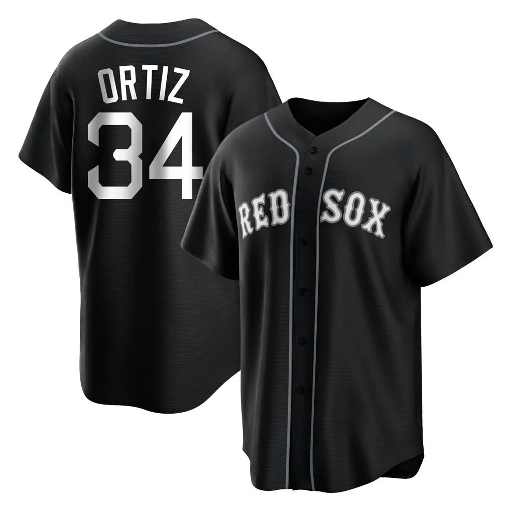 Boston Red Sox #34 David Ortiz Player Black Tomch Home Game Stitched Jerseys