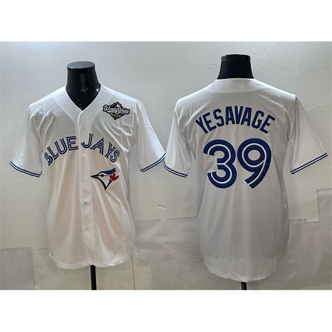 Toronto Blue Jays #39 Trey Yesavage White Tomch 2025 World Series Home Cool Base Stitched Jersey