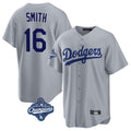 Los Angeles Dodgers #16 Will Smith Player Gray Tomch World Series Meet Game Stitched Jerseys