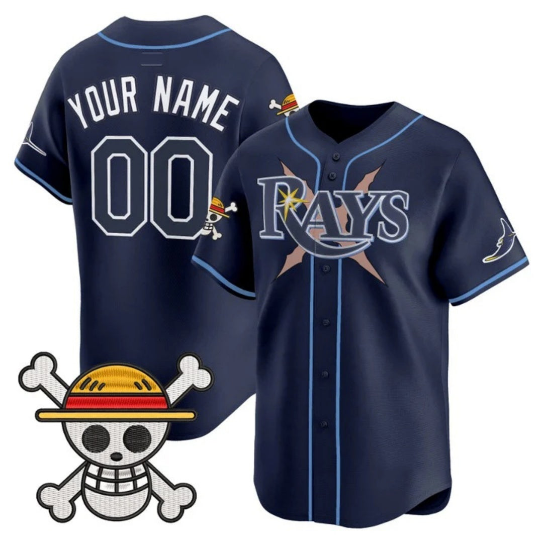 Custom Tampa Bay Rays x One Piece Navy Tomch Vapor Premier Limited Jersey - Stitched