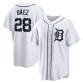 Detroit Tigers #28 Javier Baez White Thaam Home Replica Player Jersey