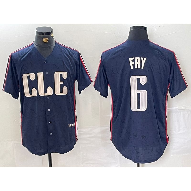 Cleveland Guardians #6 David Fry Navy Tomch 2024 City Connect Limited Stitched Jersey