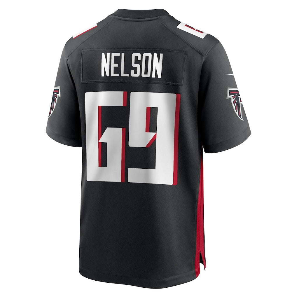 A.Falcons #69 Jack Nelson Black Tomch Team Game Jersey