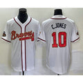 Atlanta Braves #10 Chipper Jones 2022 White Gold Tomch World Series Champions Program Cool Base Stitched Jersey