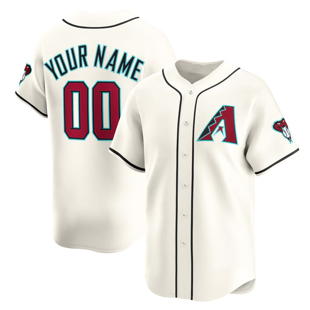 Custom Arizona Diamondbacks Cream Tomch Home Limited Jersey