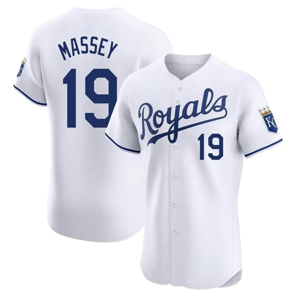 Kansas City Royals #19 Michael Massey Player White Tomch Alt Limited Elite Home Stitched Jerseys