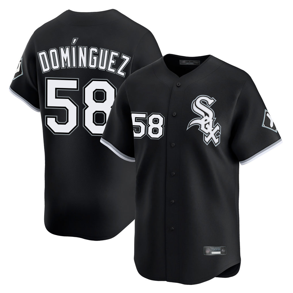 Chicago White Sox #58 Seranthony Dominguez Player Black Tomch Limited Home Stitched Jerseys
