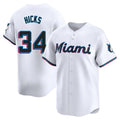Miami Marlins #34 Liam Hicks Player White Tomch Home Limited Stitched Jerseys