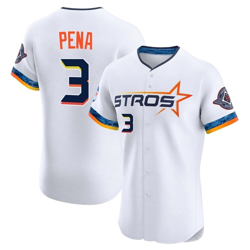 Houston Astros #3 Jeremy Pena Player White Tomch City Connect Limited Elite Home Stitched Jerseys