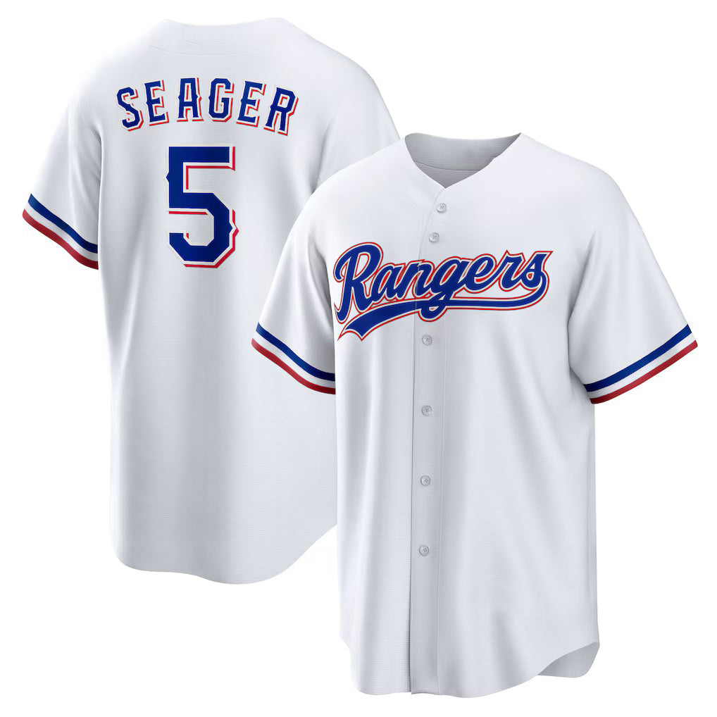 Texas Rangers #5 Corey Seager White Tomch Home Replica Player Jersey