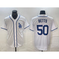 Los Angeles Dodgers #50 Mookie Betts White Thaam Cool Base Stitched Jersey