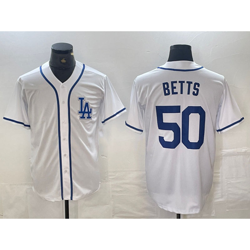 Los Angeles Dodgers #50 Mookie Betts White Thaam Cool Base Stitched Jersey
