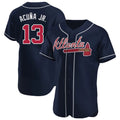 Atlanta Braves #13 Ronald Acuna Jr Player Navy Tomch Limited Elite Home Game Stitched Jerseys