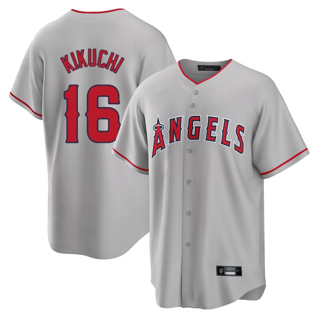 Los Angeles Angels #16 Yusei Kikuchi Player Gray Tomch Home Game Stitched Jerseys