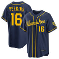 Milwaukee Brewers #16 Blake Perkins Player Navy Tomch Home Stadium Game Stitched Jerseys