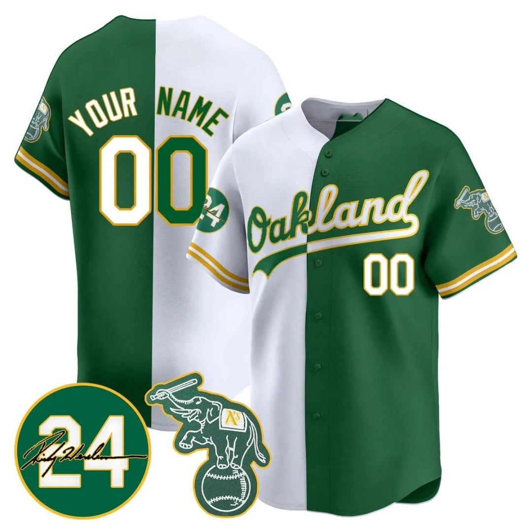 Custom Oakland Athletics White Green Tomch Jersey - Personalized