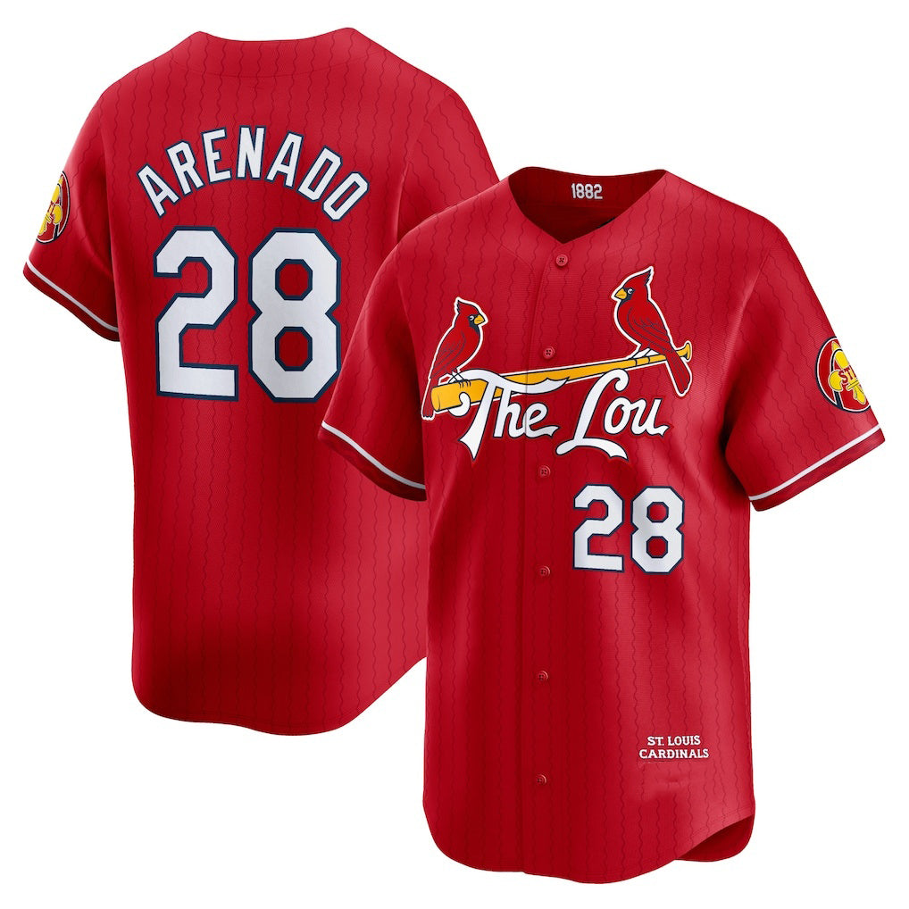 St. Louis Cardinals #28 Nolan Arenado Red Tomch 2024 City Connect Limited Player Jersey