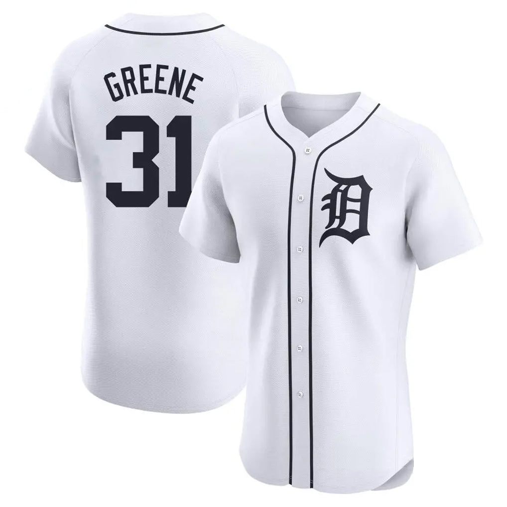 Detroit Tigers #31 Riley Greene Player White Tomch Limited Elite Home Stitched Jerseys