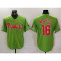 Philadelphia Phillies #16 Brandon Marsh Green Tomch With Patch Stitched Cool Base Jersey