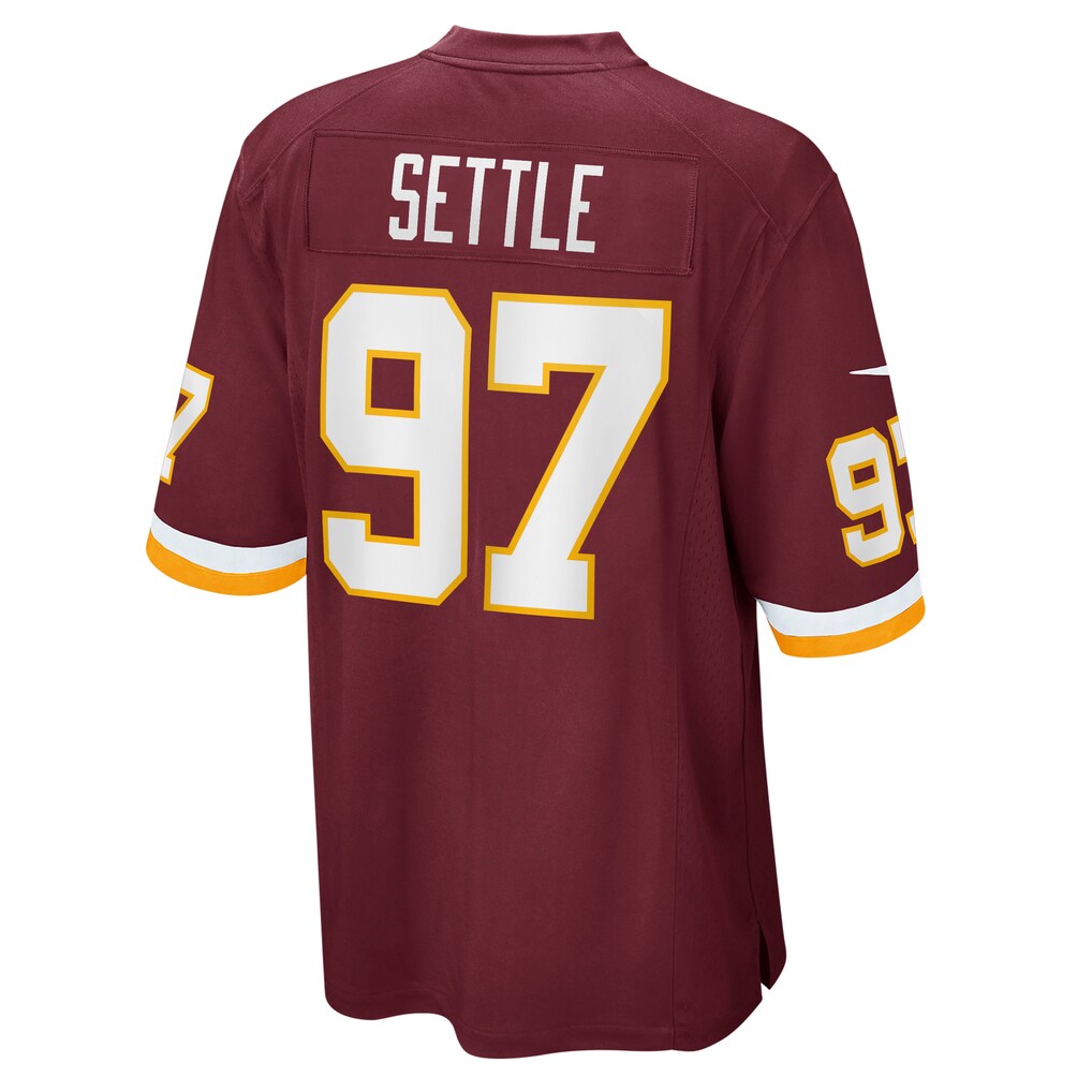 W.Football Team #97 Tim Settle Burgundy Tomch Game Player Jersey