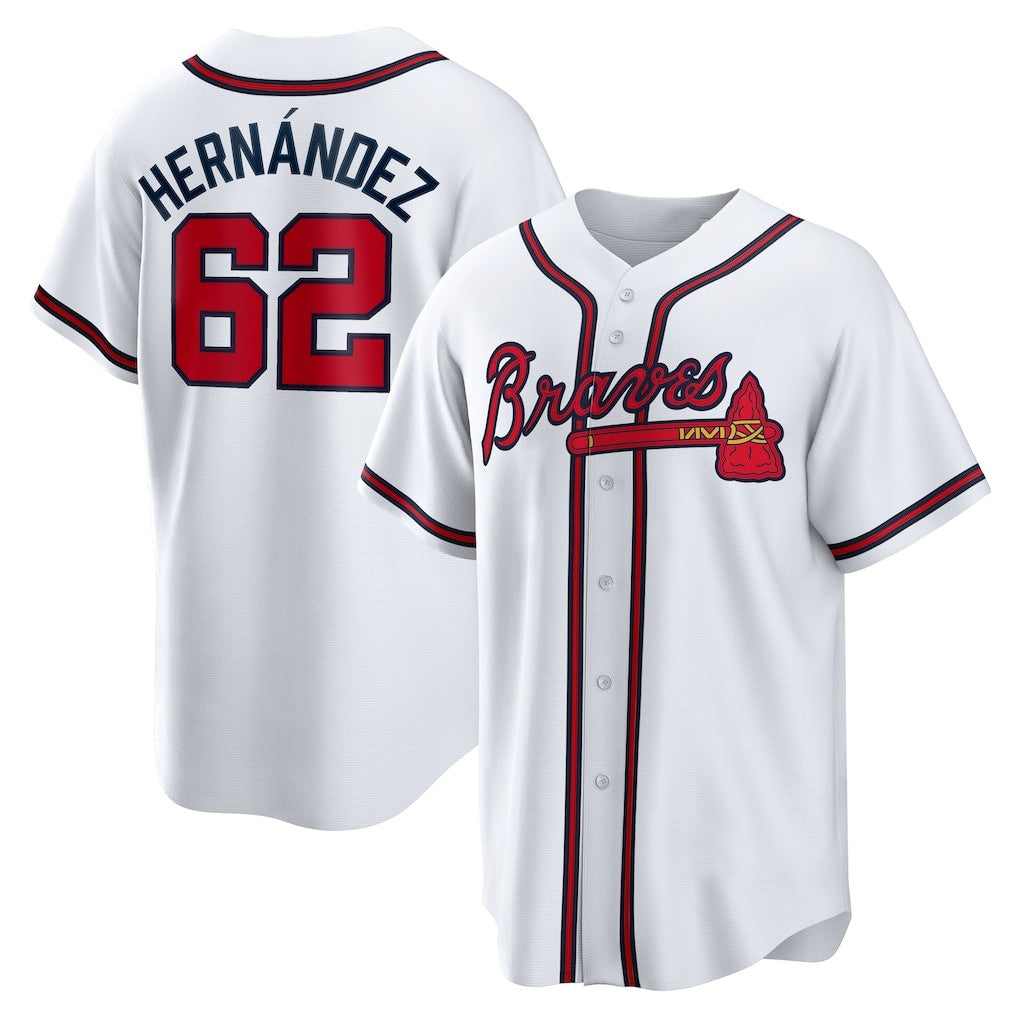 Atlanta Braves #62 Daysbel Hernandez White Tomch Home Replica Jersey
