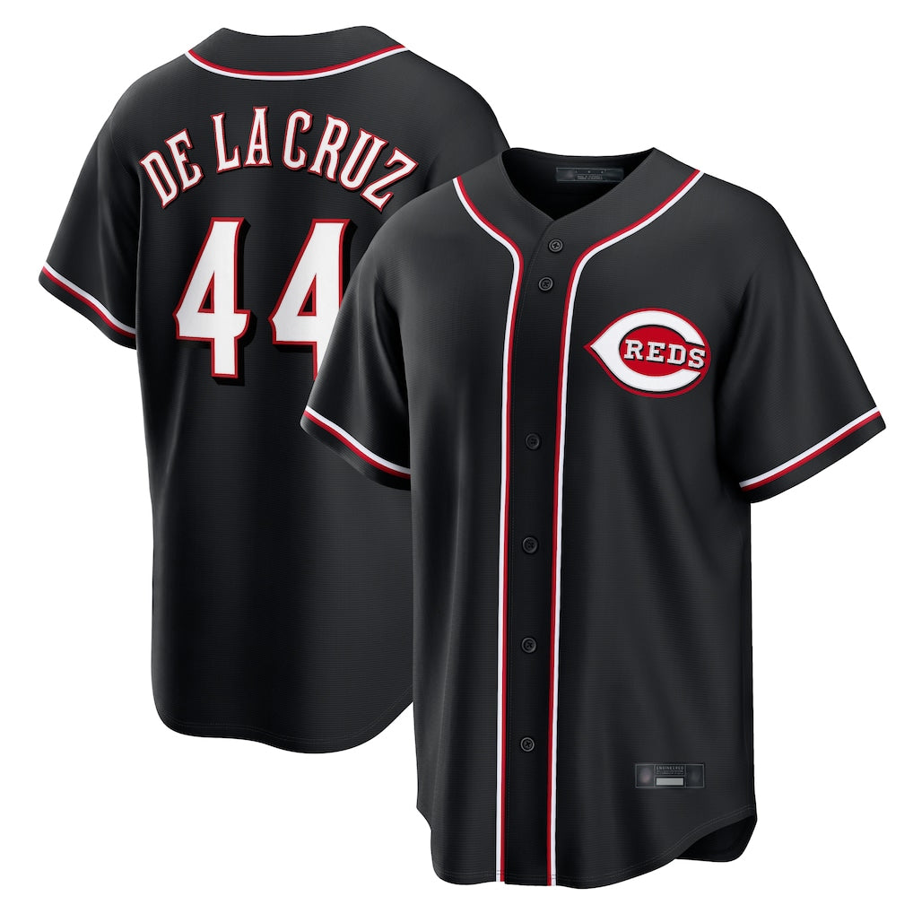 Cincinnati Reds #44 Elly De La Cruz Player Black Tomch Fashion Out Home Game Stitched Jerseys