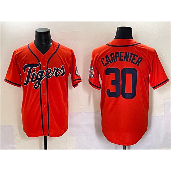Detroit Tigers #30 Kerry Carpenter Orange Thaam With Patch Cool Base Stitched Jersey