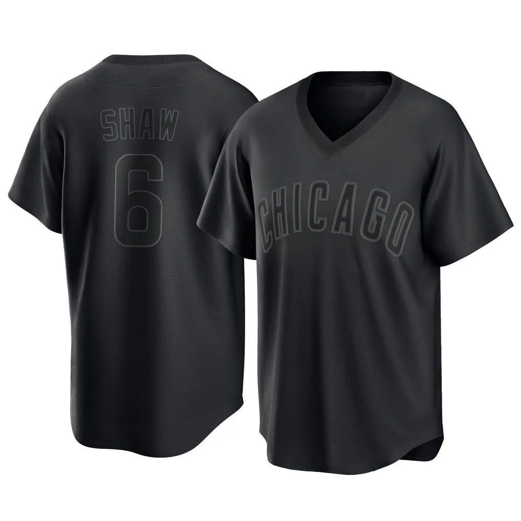 Chicago Cubs #6 Matt Shaw Player Black Tomch T-shirt Home Game Stitched Jerseys