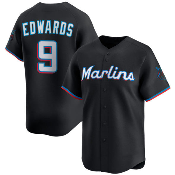 Miami Marlins #9 Xavier Edwards Black Tomch 2024 Alternate Limited Stitched Jersey