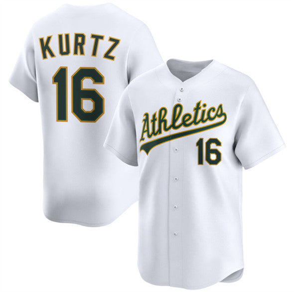 Oakland Athletics #16 Nick Kurtz White Tomch 2024 Home Limited Stitched Jersey