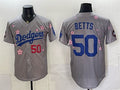 Los Angeles Dodgers #50 Mookie Betts Grey Tomch 2025 Tokyo Series Limited Stitched Jersey